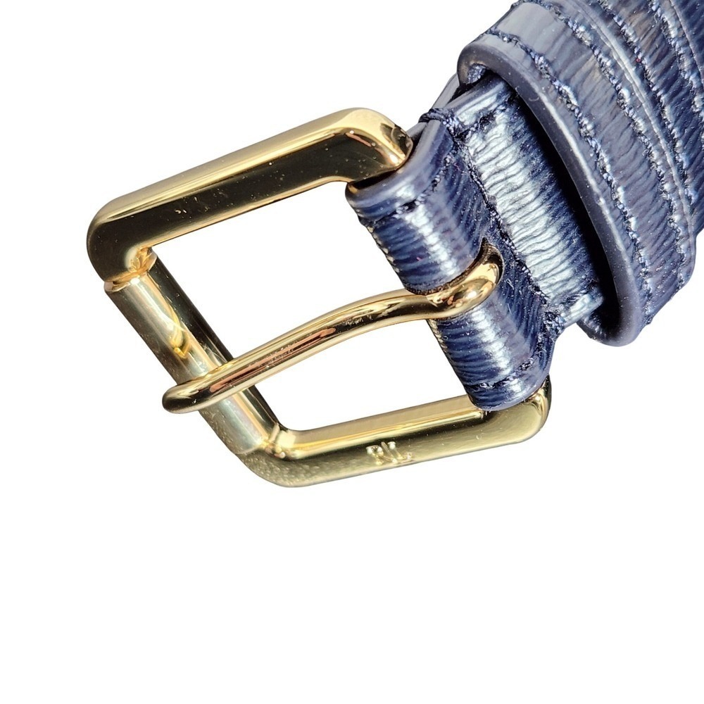 Lauren Ralph Lauren Navy Leather‎ Mini Belt Bag Gold Hardware Adjustable Strap - Picture 6 of 12